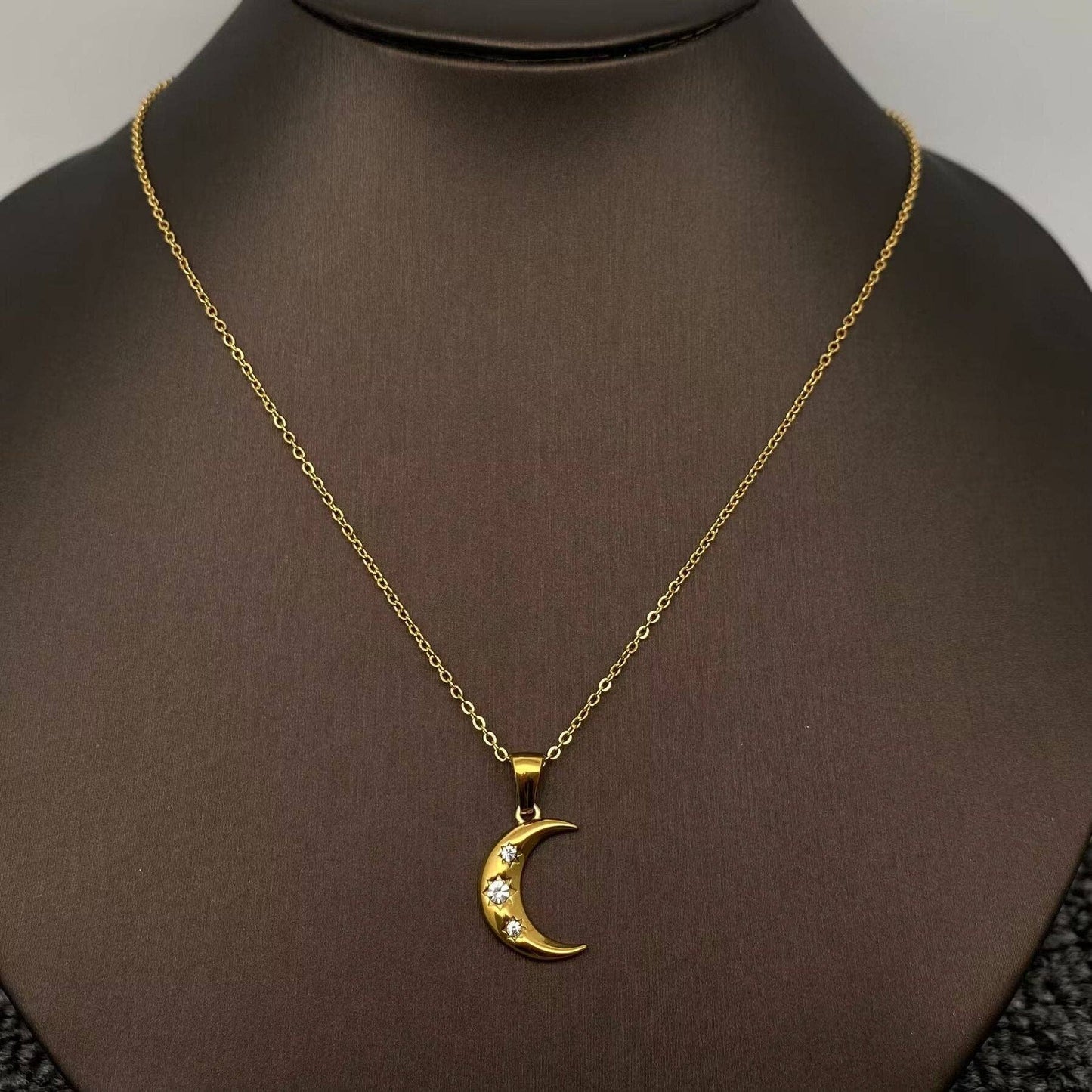 Crescent Moon Charm Necklace