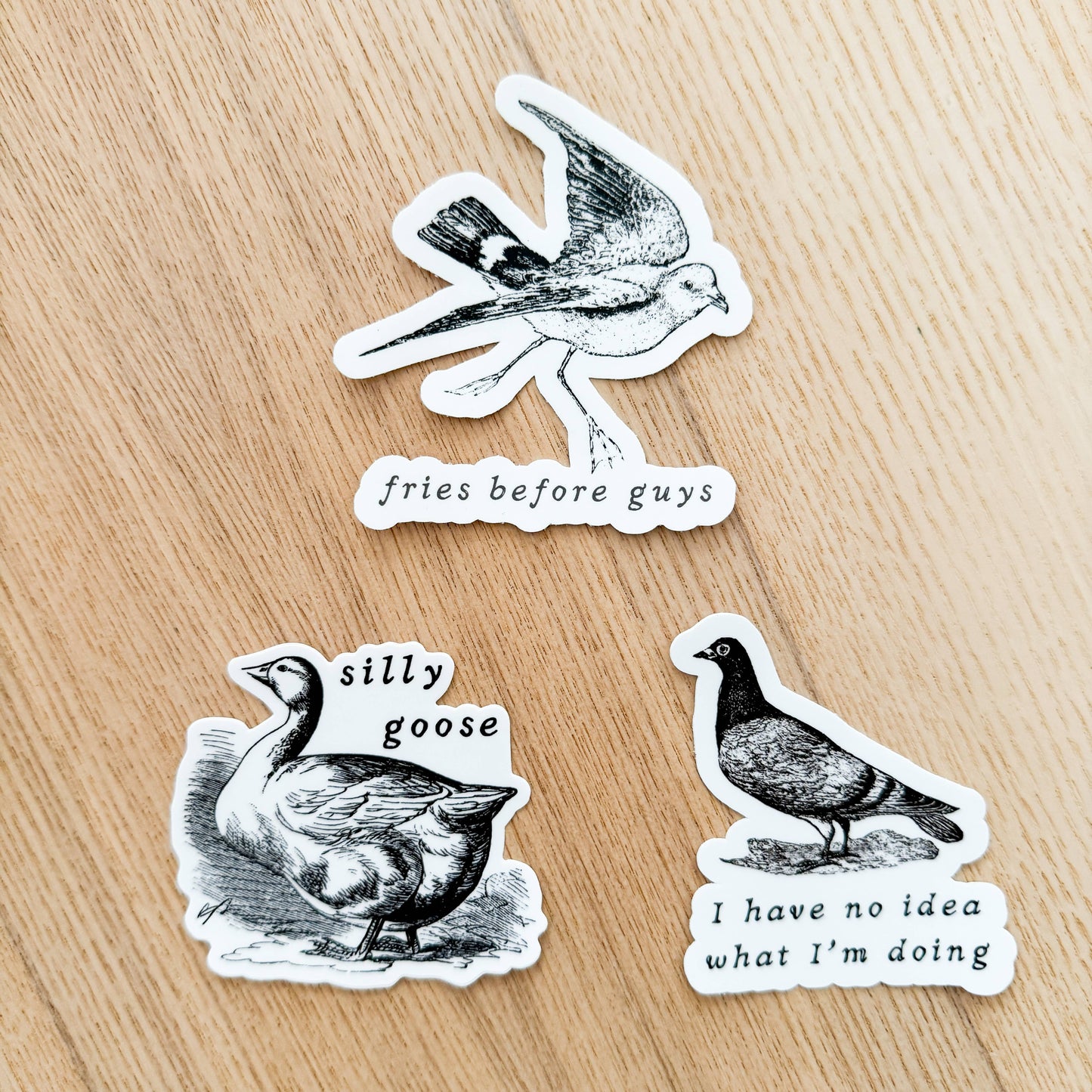 Fries Before Guys Seagull Vinyl Sticker