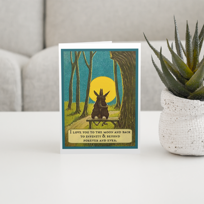 Greeting Card. I Love You To The Moon And Back To Infinity..