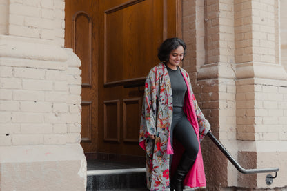 VELVET KIMONO WITH TASSLES