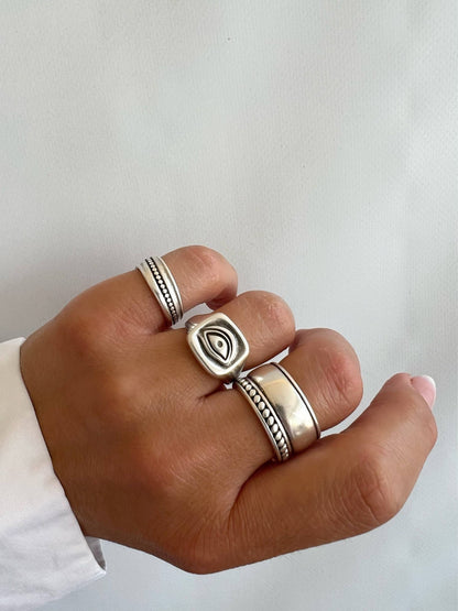 Silver Stackable Rings, Silver Band Rings, Wide Rings, Daint: 3
