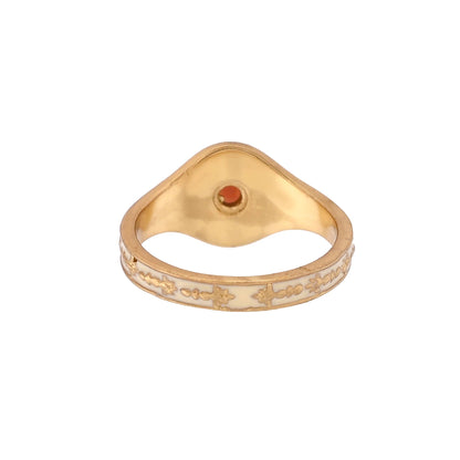 Garnet Gold Plated Enamel Ring