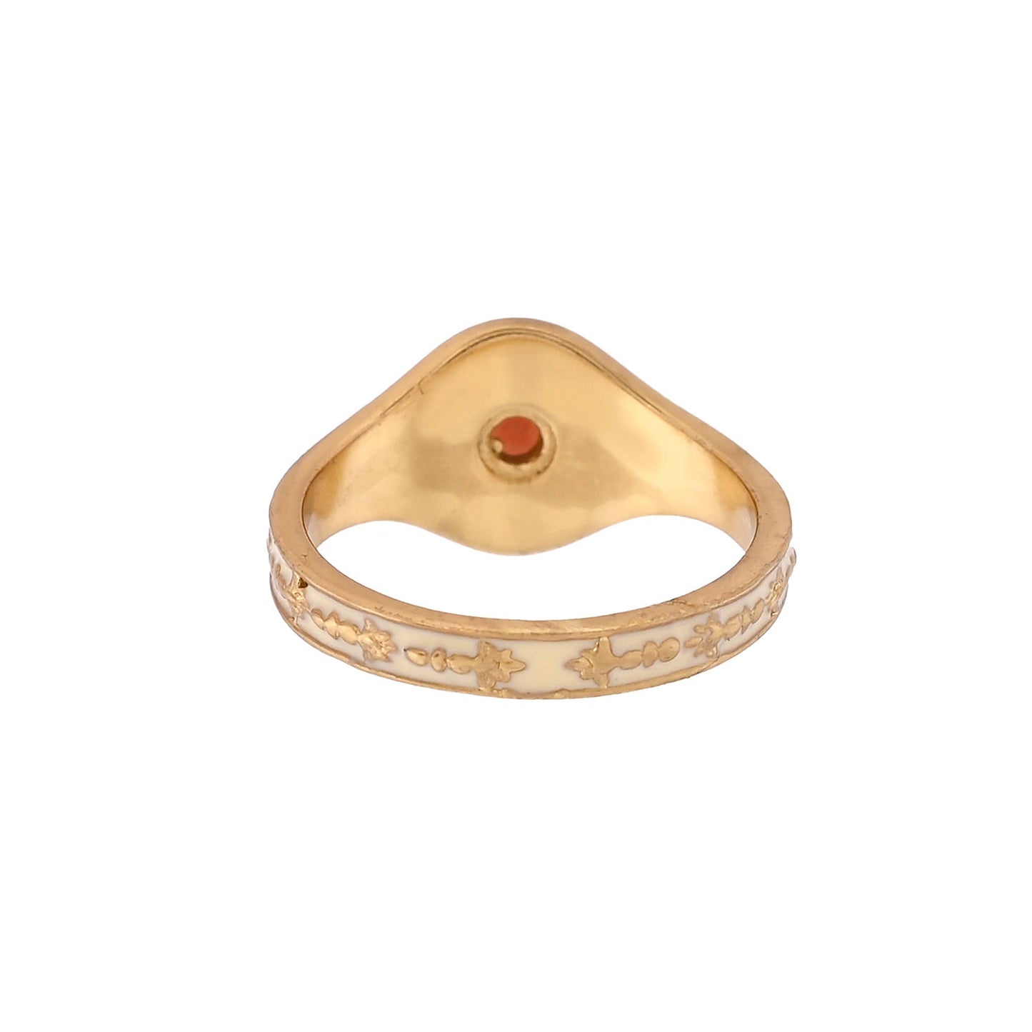 Lapiz Lazuli Gold Plated Enamel Ring