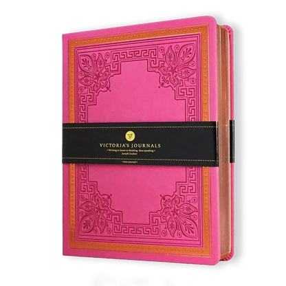 Victoria's Journals Antique Style Diary Hard Cover (Pink)