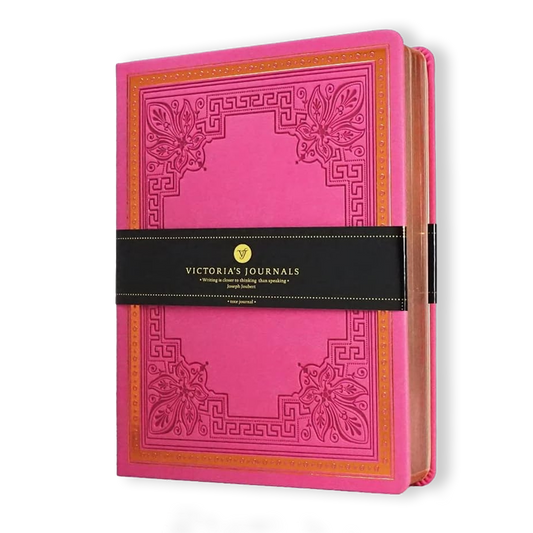 Victoria's Journals Antique Style Diary Hard Cover (Pink)