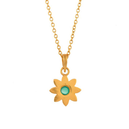 Peridot Gold Plated Enamel Necklace