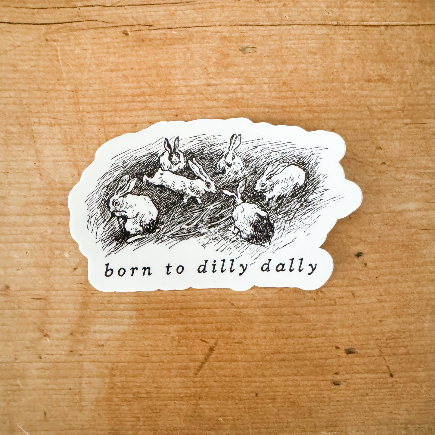 Dilly Dally Rabbit Vinyl Sticker