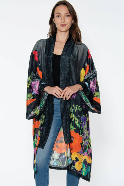 Mitali Kimonos: Black Multi Floral