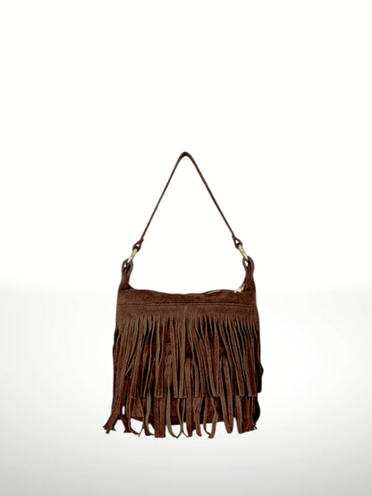ORQUIDEA - Suede leather bag: Rojo vino