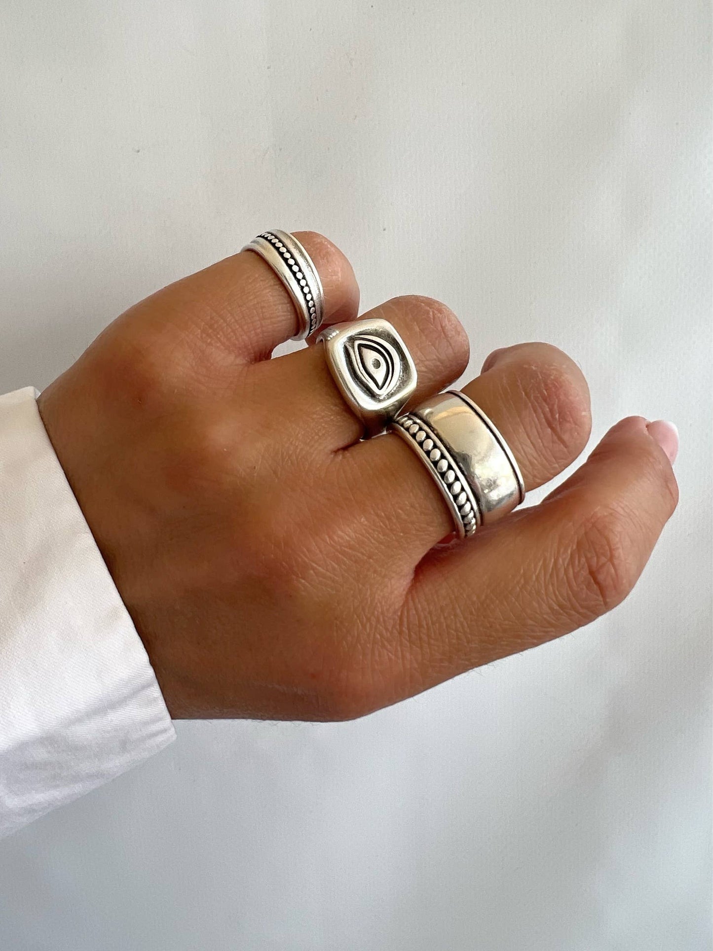 Silver Stackable Rings, Silver Band Rings, Wide Rings, Daint: 3