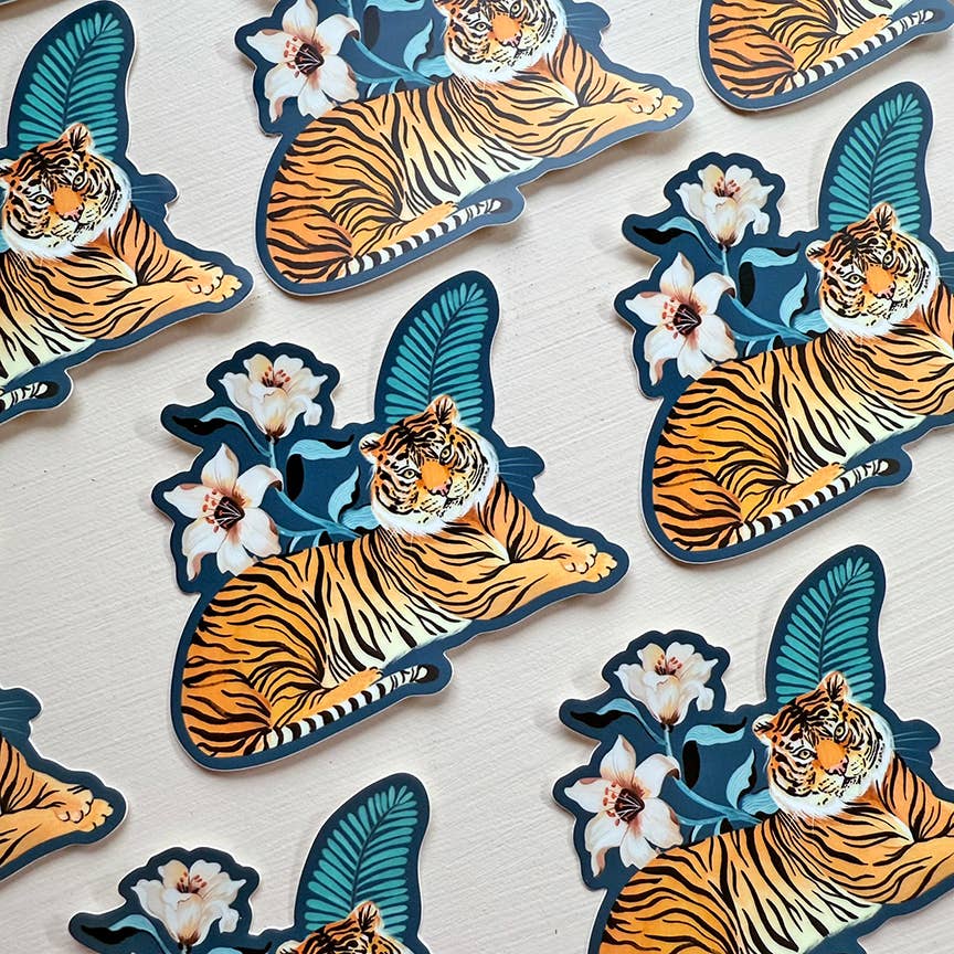 Tiger Vinyl Sticker - Wildlife Sticker - Nature Sticker