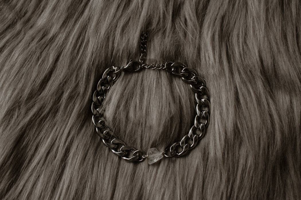 Clear Quartz Magician Bracelet – Raw Crystal & Chunky Chain