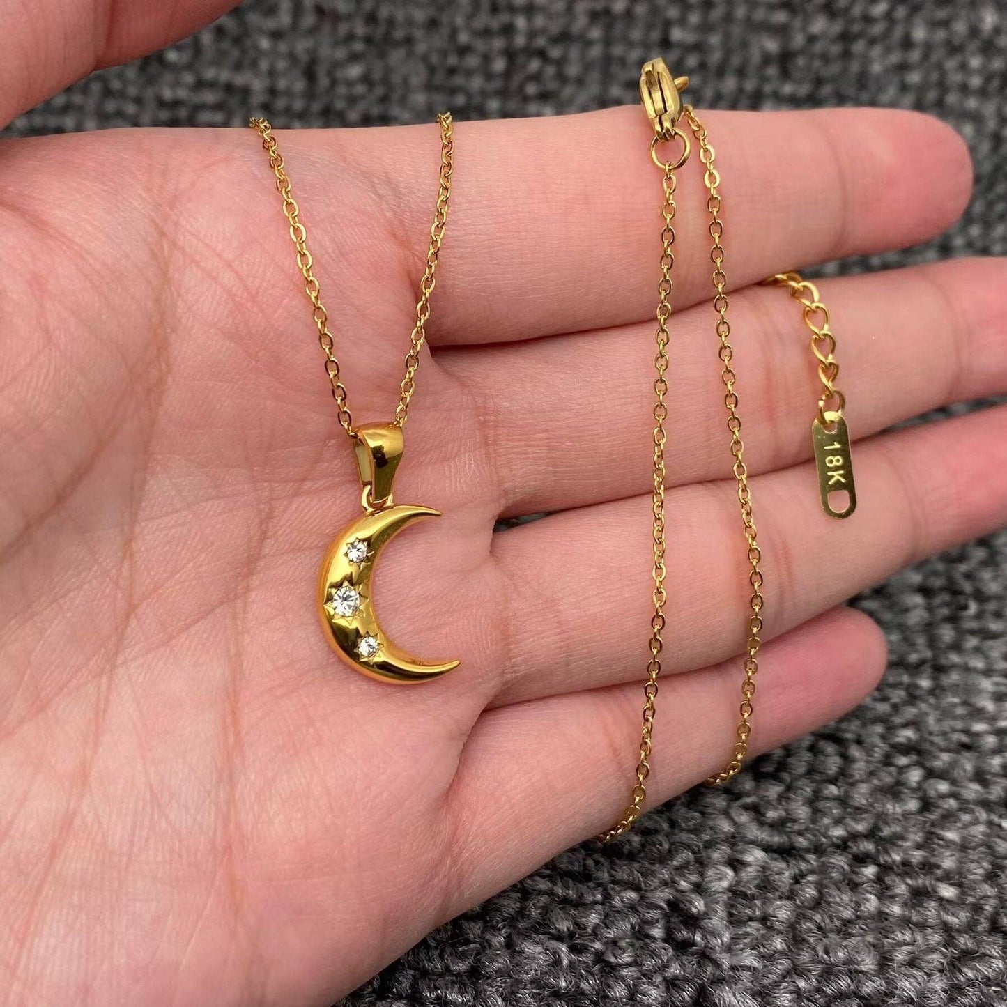 Crescent Moon Charm Necklace