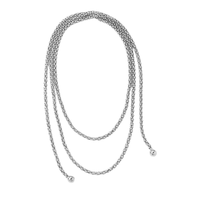 Audrey Lariat Rope Tassel Ball Chain Wrap Steel Necklace: Yellow Gold