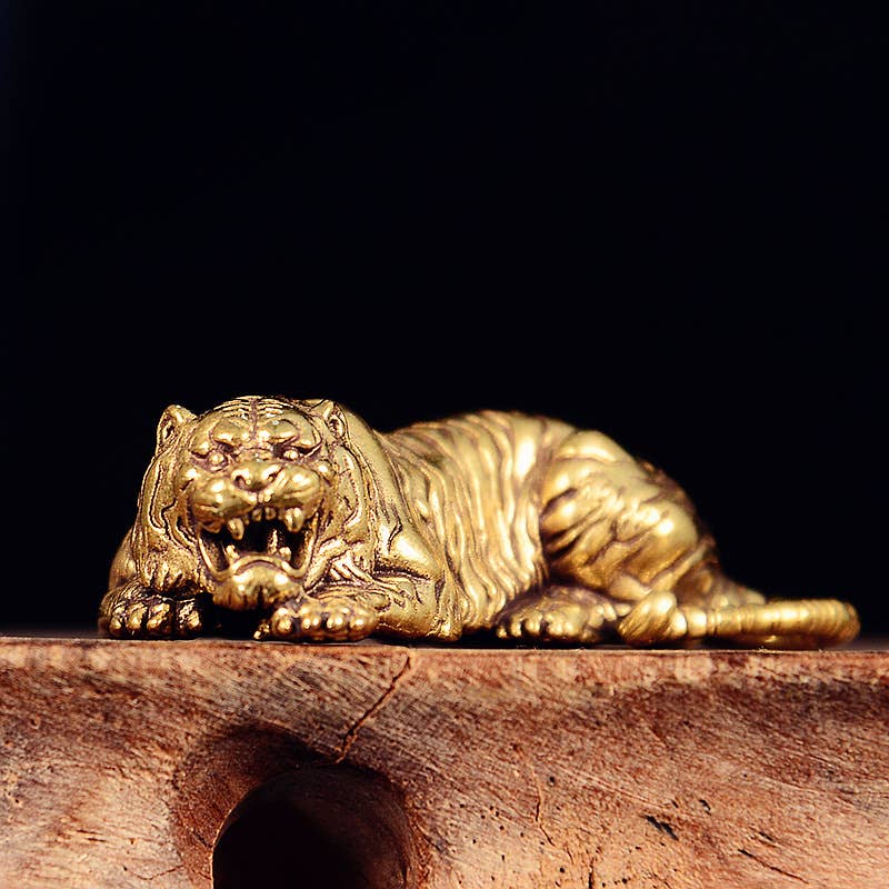 Tiger Animal Brass Ornament Miniature Model