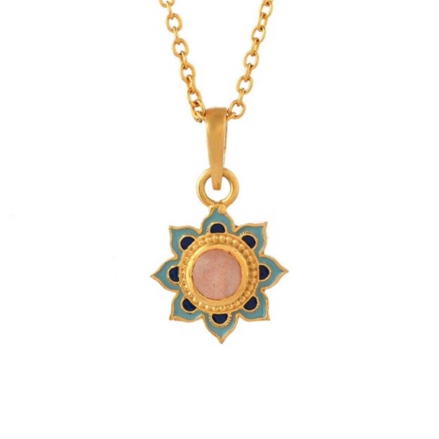 Sandstone Gold Plated Enamel Necklace