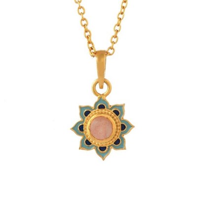 Sandstone Gold Plated Enamel Necklace