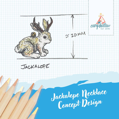 Jackalope Porcelain  Necklace