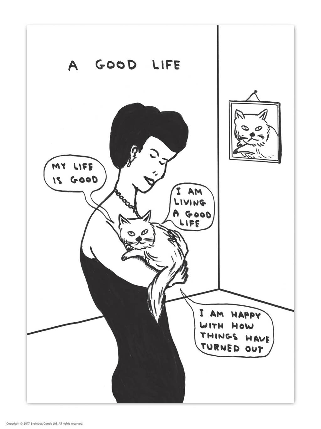 Funny A6 Art Postcard By David Shrigley - A Good Life