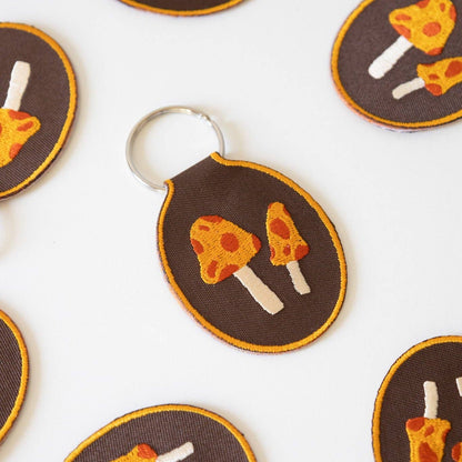 Mushroom Embroidered Keychain