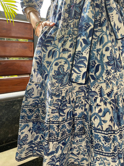 Jaipur Blue Block Print Dress
