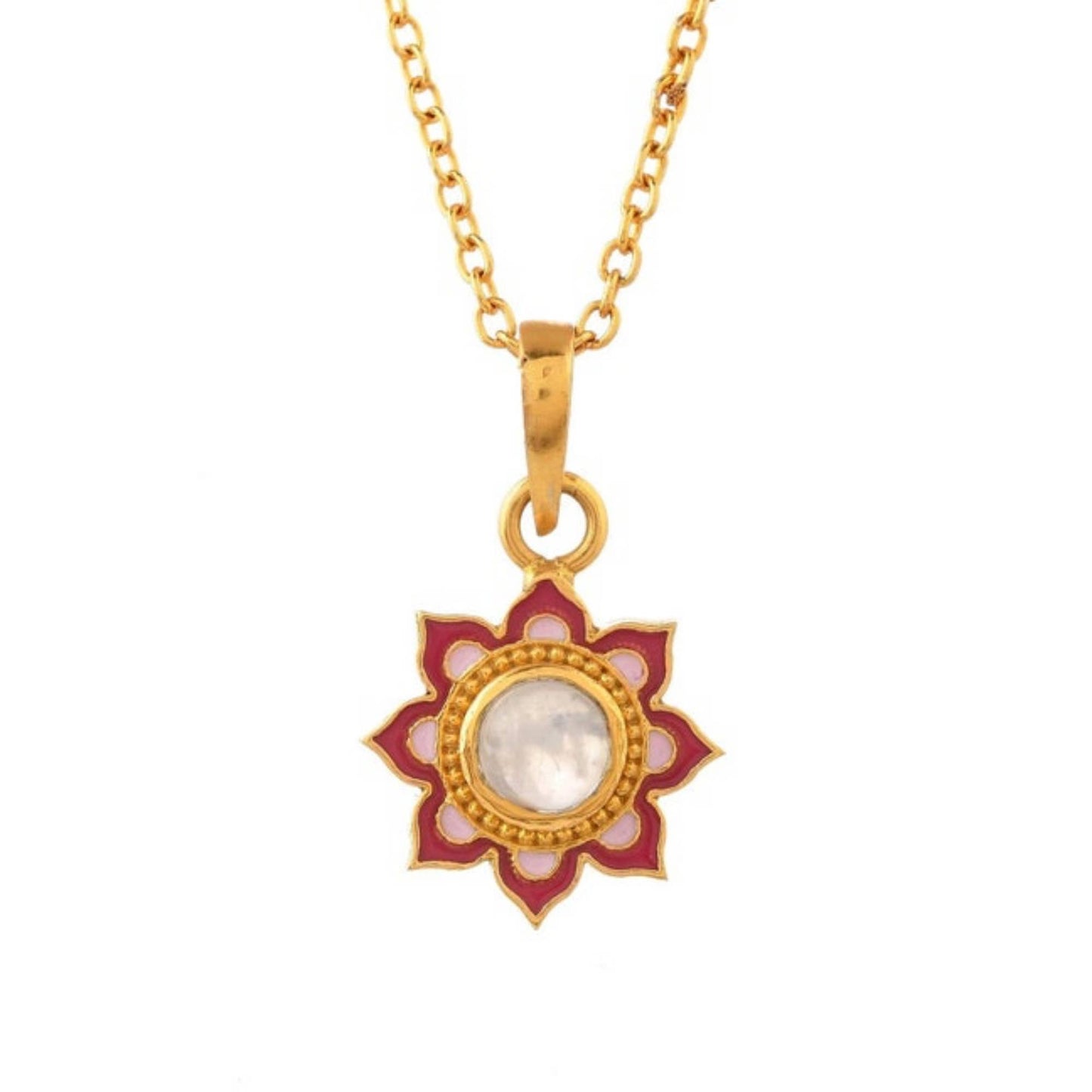 Sandstone Gold Plated Enamel Necklace