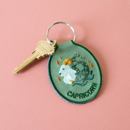 Capricorn Embroidered Keychain