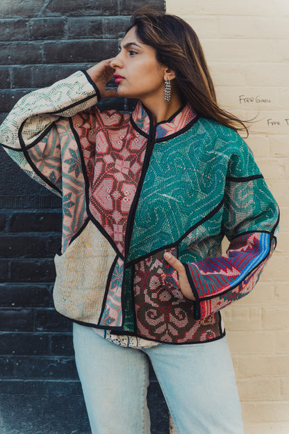 Lahore Quilted Kantha Patchwork Jacket