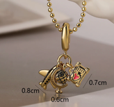 Charm Necklace - Travel Talisman Stainless Steel Necklace: Passport