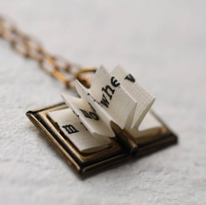 Personalised Engraved Book Locket: Blank Paper Message