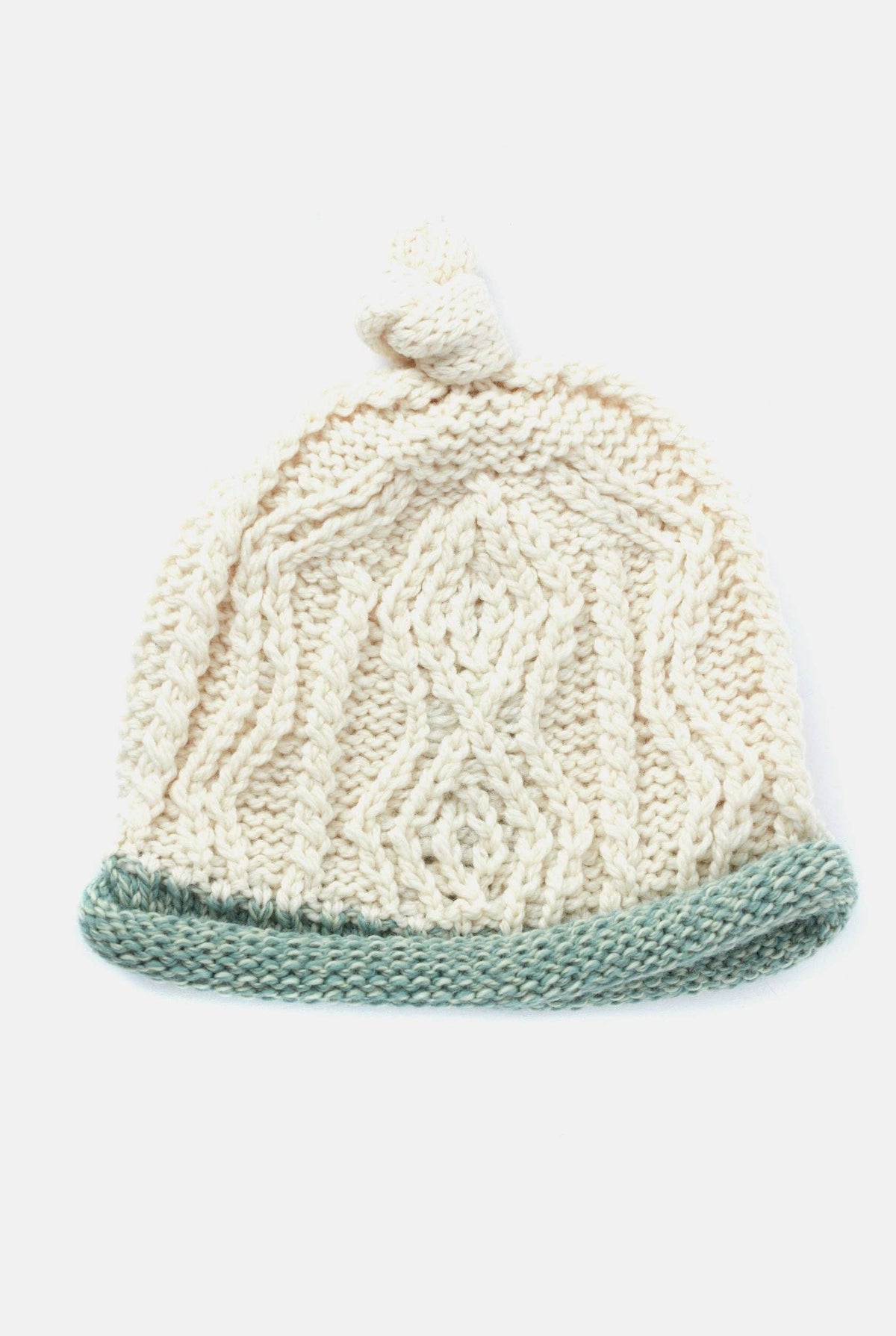 Trá Beag Baby Merino Aran Hat - Seafoam: ONE SIZE