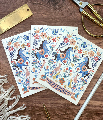 Folk Pony Card | Stationery  | Birthday Greeting Card