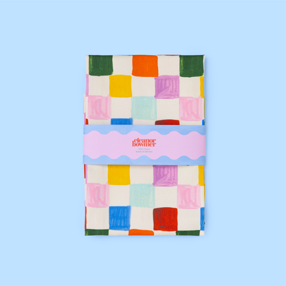 Multi Colour Checker Tea Towel