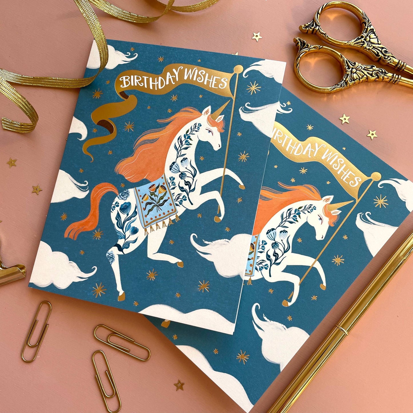 Unicorn | Stationery  | Birthday Greeting Card  | Foil
