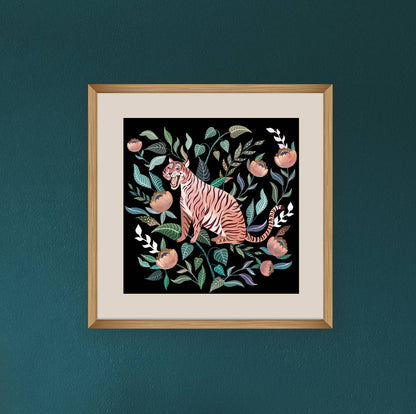 Fierce Tiger Art Print | Cat Art | Wild Tiger: 8x8