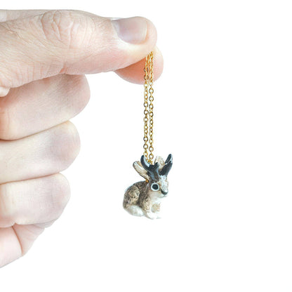 Jackalope Porcelain  Necklace