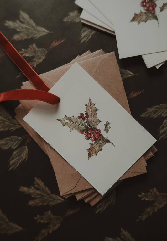 Winter floral Small Flat Card