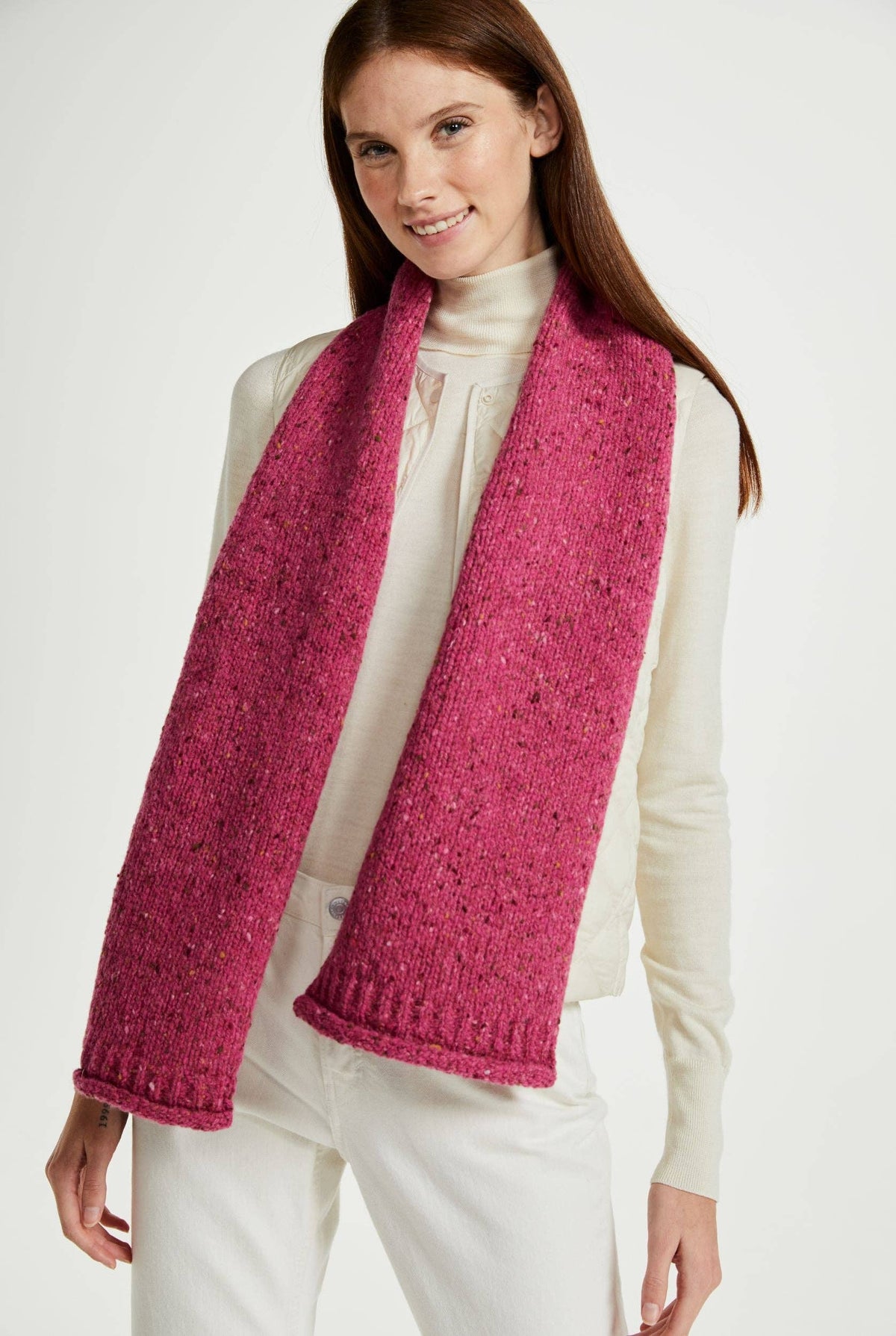 Sliabh Bawn Nepped Scarf -  Pink: One Size