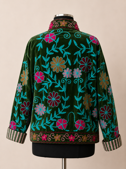 Suzani velvet embroidered jacket