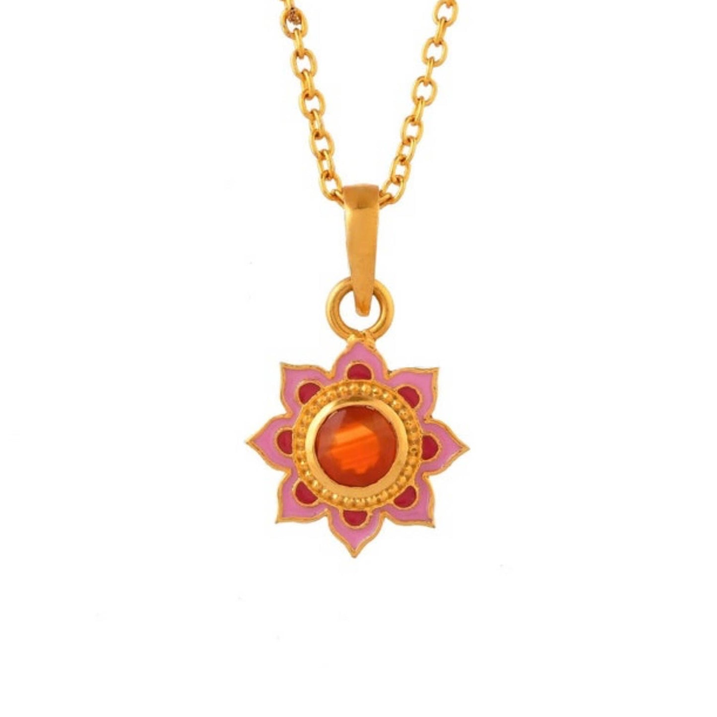 Sandstone Gold Plated Enamel Necklace