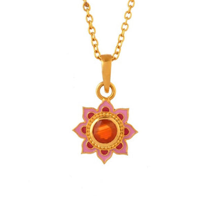 Sandstone Gold Plated Enamel Necklace