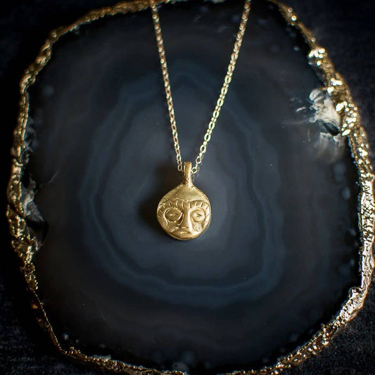 Brass Mask Necklace Ghana