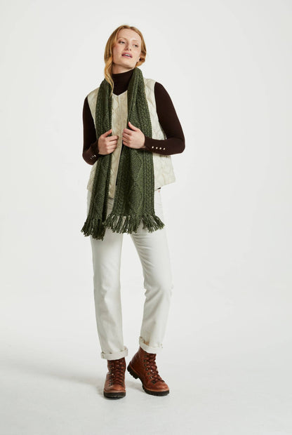 Kinard Aran Scarf -Green: ONE SIZE