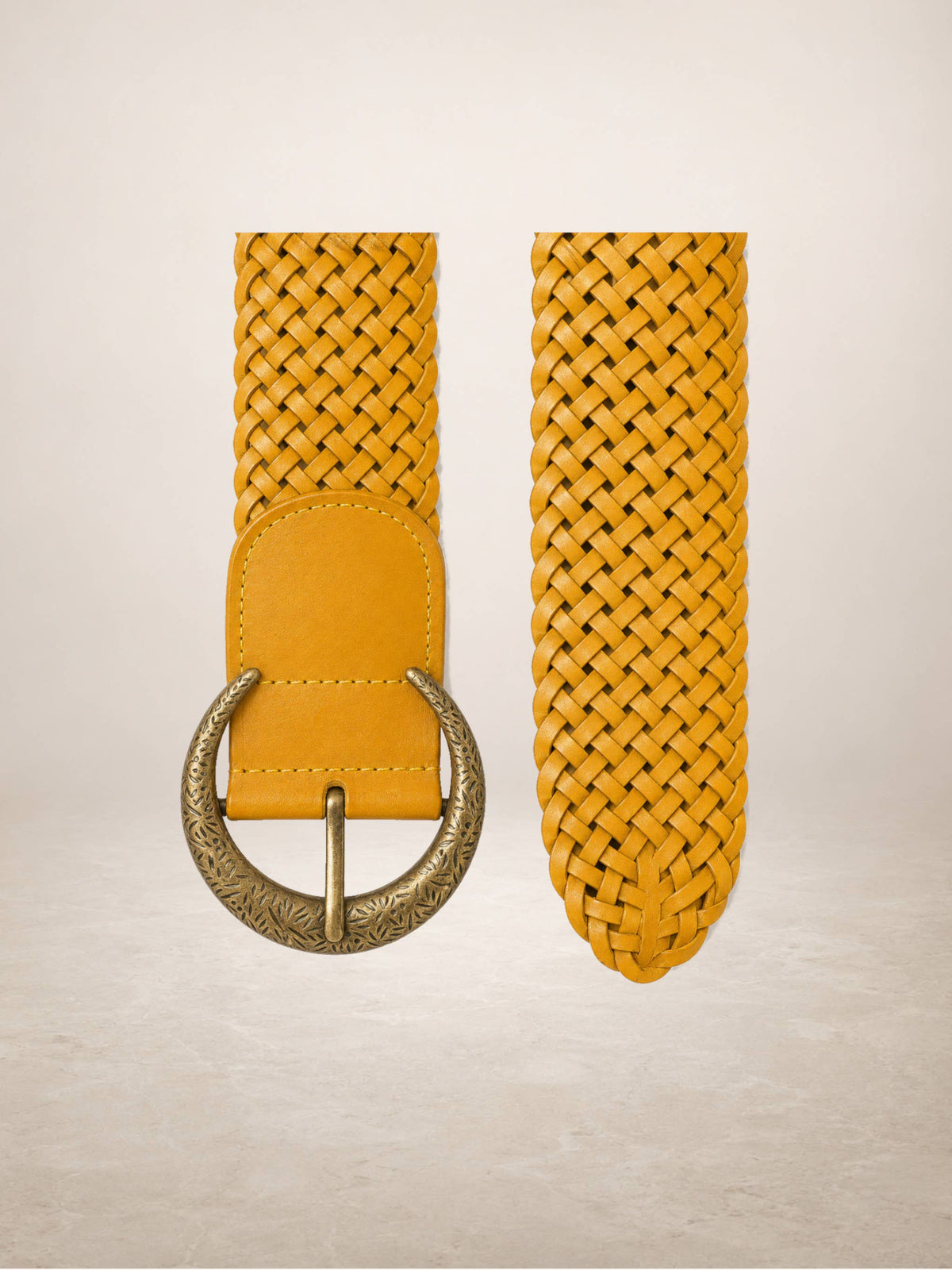 LIMIA - Leather belt: Mustard / + 100 cm