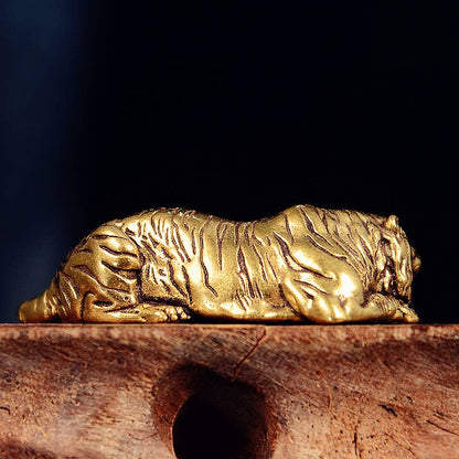 Tiger Animal Brass Ornament Miniature Model