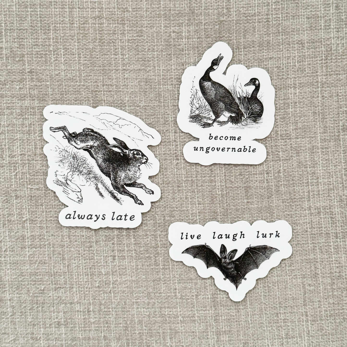 Live Laugh Lurk Vinyl Bat Sticker