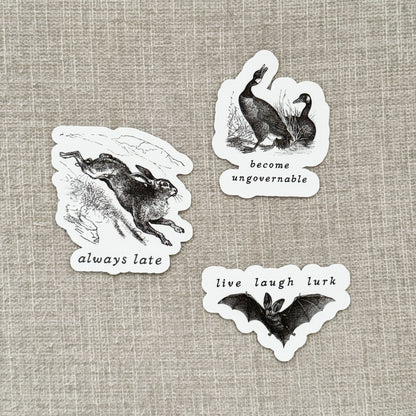 Live Laugh Lurk Vinyl Bat Sticker