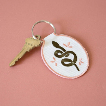 Snake Embroidered Keychain