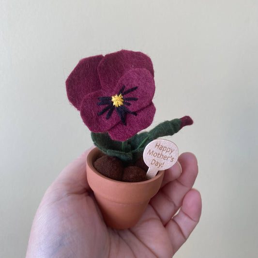 Mother’s Day Felt Forever Flowers (Pinks) : Dark Pink Pansy