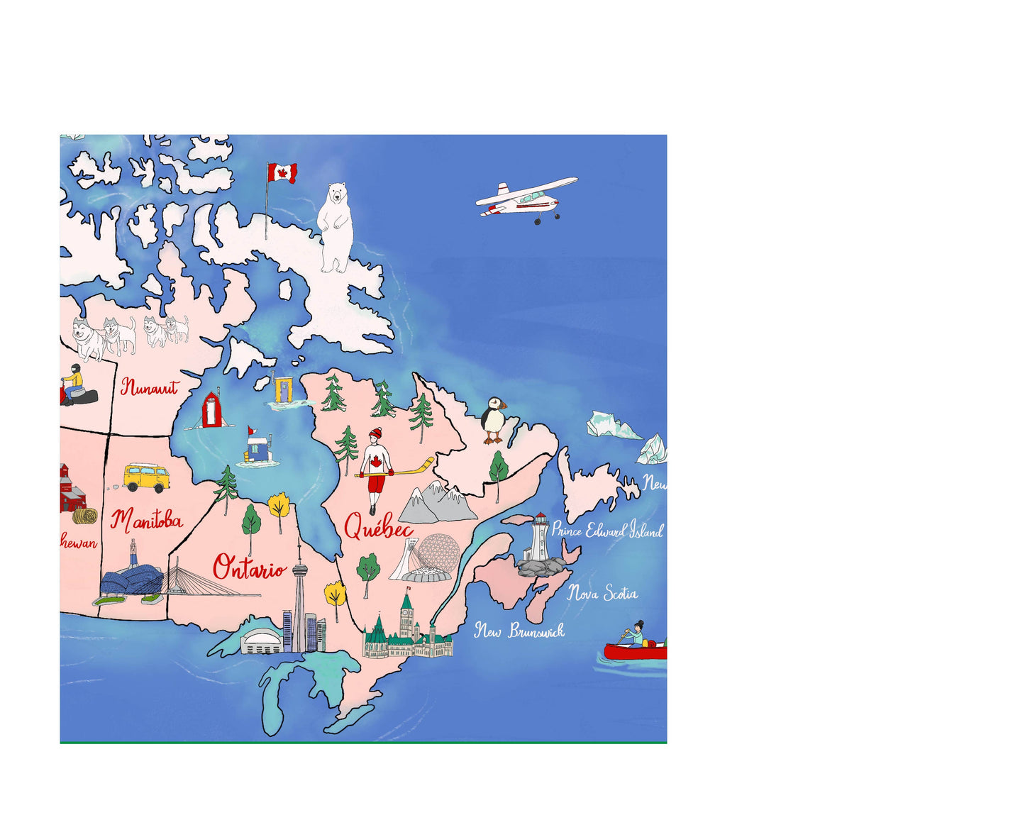 Canada map, Art print